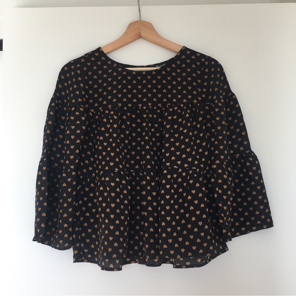 Madewell silk heart tiered top XS - Picture 5 of 9